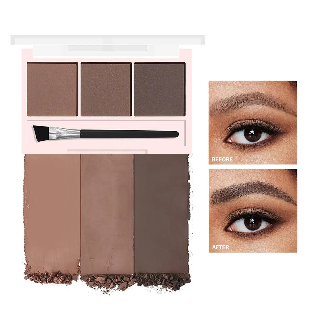 Three-color eyebrow powder shadow three-dimensional eyebrow shape waterproof and sweat-proof natural long-lasting eyebrow powder Makeup art