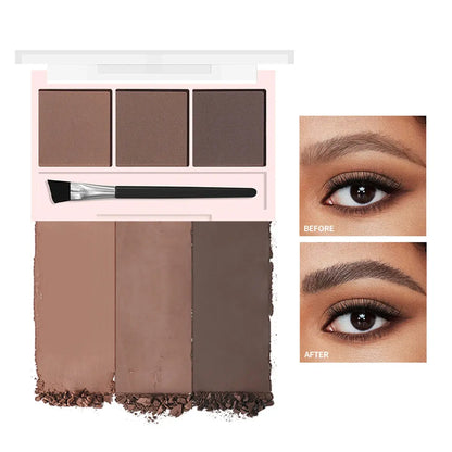 Three-color eyebrow powder shadow three-dimensional eyebrow shape waterproof and sweat-proof natural long-lasting eyebrow powder Makeup art