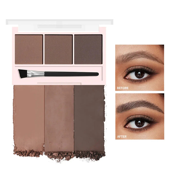 Three-color eyebrow powder shadow three-dimensional eyebrow shape waterproof and sweat-proof natural long-lasting eyebrow powder Makeup art