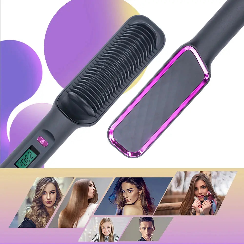 Electric Hot Comb Multifunctional Straight Hair Straightener Comb Negative Ion Anti-Scalding Styling Tool Straightening Brush Makeup art