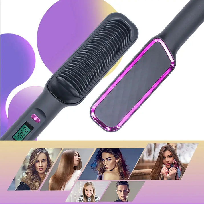 Electric Hot Comb Multifunctional Straight Hair Straightener Comb Negative Ion Anti-Scalding Styling Tool Straightening Brush Makeup art