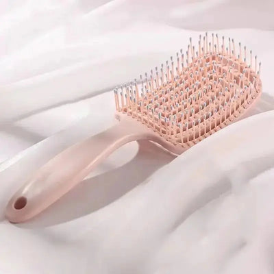 1Pcs Elastic Massage Comb Hollow Out Hair Brush Scalp Massage Combs Hair Styling Detangler Fast Blow Drying Detangling Tool Makeup art