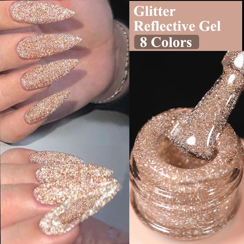 The Diamond Glow™ | Reflective Glitter Gel Polish Makeup art