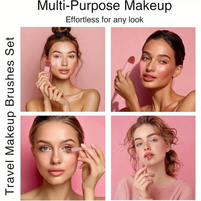 Travel Makeup Brush Set, 5-Piece Professional Mini Makeup Brush Set, Multiple Brush Heads, Compact And Portable, With Storage Bo Makeup art