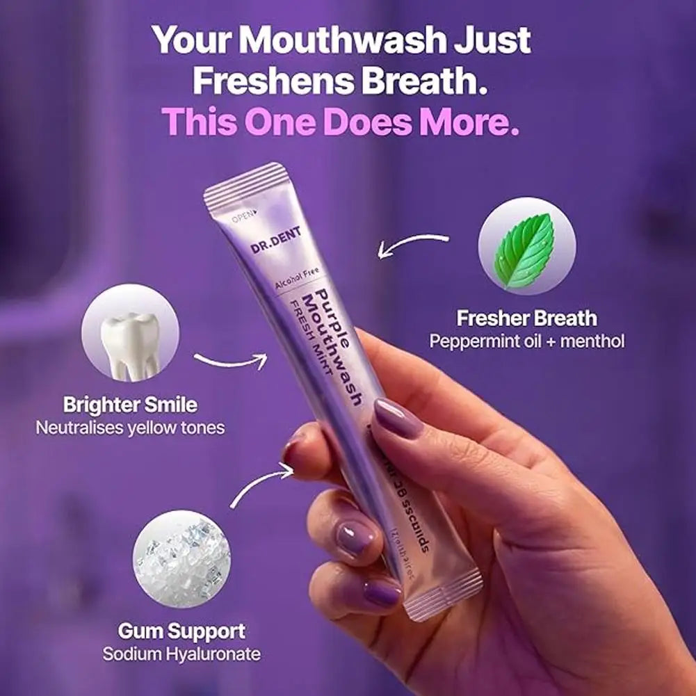 Purple Teeth Whitening Mouthwash – Instant Colour Correcting Formula