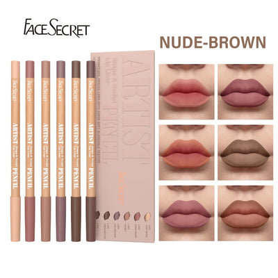 Face Secret Artist Shape Sculpt Lip Liner Pencil Set, Weightless Precise Liner with Super Soft Blendable Texture Matte Soft Makeup art