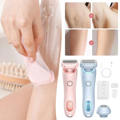 2-in-1 Bikini & Body Trimmer - Women's IPX7 Waterproof Electric Shaver for Face Underarms Legs, Painless Hair Removal Kit Makeup art