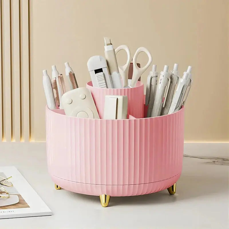 360° Rotating Makeup Tool Storage Box Desktop Organizer Cosmetic Brushes Holder Lipstick Eyebrow Pencil Holder Jewelry Container Makeup art