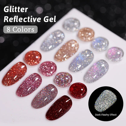 The Diamond Glow™ | Reflective Glitter Gel Polish Makeup art