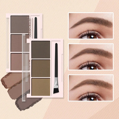 Three-color eyebrow powder shadow three-dimensional eyebrow shape waterproof and sweat-proof natural long-lasting eyebrow powder Makeup art