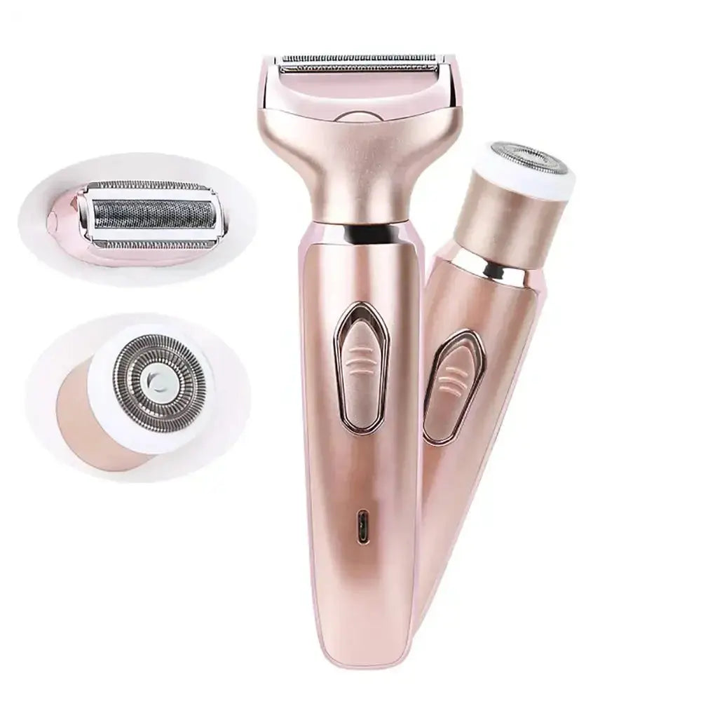 2 In 1 portable Electric Haircut Trimmer epilator woman facial intimate area for body hair removal Sex Shaver Bikini Pubic Rosor Makeup art