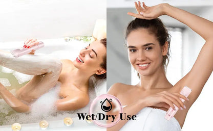 2-in-1 Bikini & Body Trimmer - Women's IPX7 Waterproof Electric Shaver for Face Underarms Legs, Painless Hair Removal Kit Makeup art