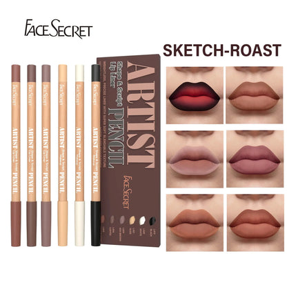 Face Secret Artist Shape Sculpt Lip Liner Pencil Set, Weightless Precise Liner with Super Soft Blendable Texture Matte Soft Makeup art
