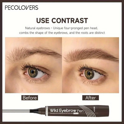 6 Colors 1pc Eyebrow Pen Waterproof 4 Split Tip Eyebrows Pen Eyebrow Tattoo Pen Waterproof Liquid Black Eyebrow Makeup Pencil Makeup art