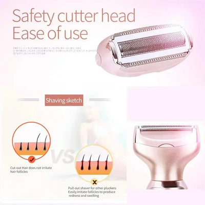 2 In 1 portable Electric Haircut Trimmer epilator woman facial intimate area for body hair removal Sex Shaver Bikini Pubic Rosor Makeup art