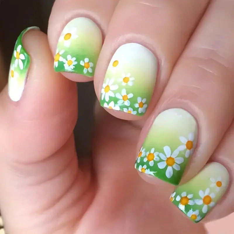 24pcs Blue Love Design Press on Nails Simple 3D Fashion Valentine’s Day Short Ballet False Nails Datachable Square Fake Nail Set Makeup art