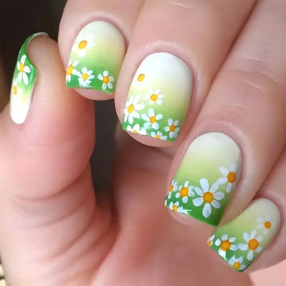 24pcs Blue Love Design Press on Nails Simple 3D Fashion Valentine’s Day Short Ballet False Nails Datachable Square Fake Nail Set Makeup art