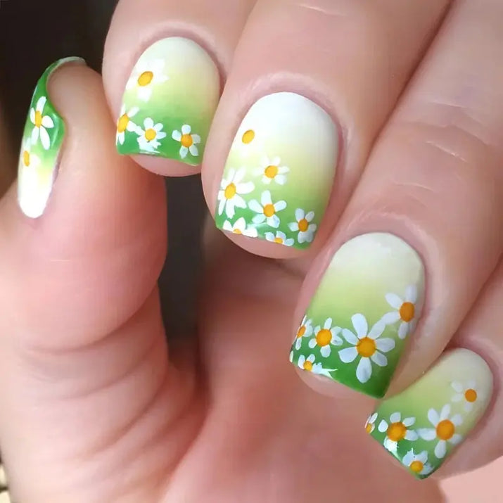 24pcs Blue Love Design Press on Nails Simple 3D Fashion Valentine’s Day Short Ballet False Nails Datachable Square Fake Nail Set Makeup art