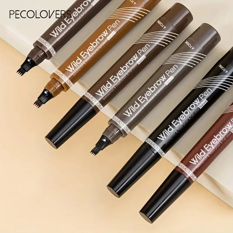 6 Colors 1pc Eyebrow Pen Waterproof 4 Split Tip Eyebrows Pen Eyebrow Tattoo Pen Waterproof Liquid Black Eyebrow Makeup Pencil Makeup art