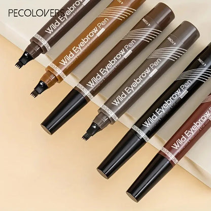 6 Colors 1pc Eyebrow Pen Waterproof 4 Split Tip Eyebrows Pen Eyebrow Tattoo Pen Waterproof Liquid Black Eyebrow Makeup Pencil Makeup art