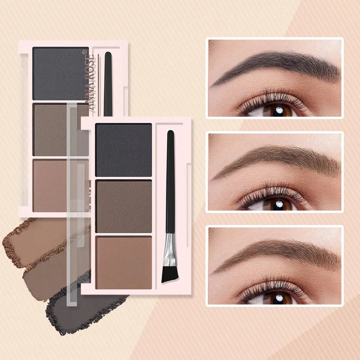 Three-color eyebrow powder shadow three-dimensional eyebrow shape waterproof and sweat-proof natural long-lasting eyebrow powder Makeup art