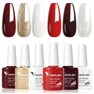 VENALISA 7.5ml Nail Gel Polish VIP5 HEMA Free Semi Permanent Soak off UV LED Nail Gel Varnish Full Coverage Nail Gel Lacquer Makeup art