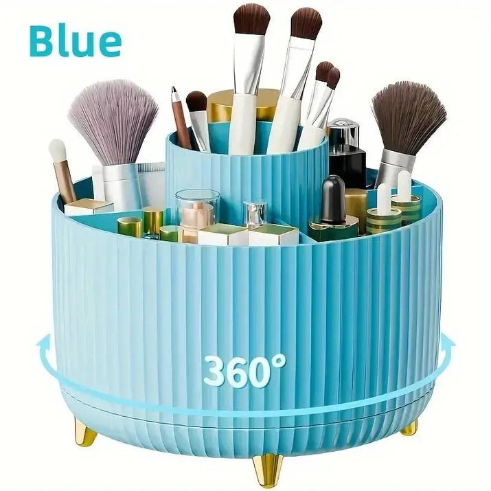 360° Rotating Makeup Tool Storage Box Desktop Organizer Cosmetic Brushes Holder Lipstick Eyebrow Pencil Holder Jewelry Container Makeup art