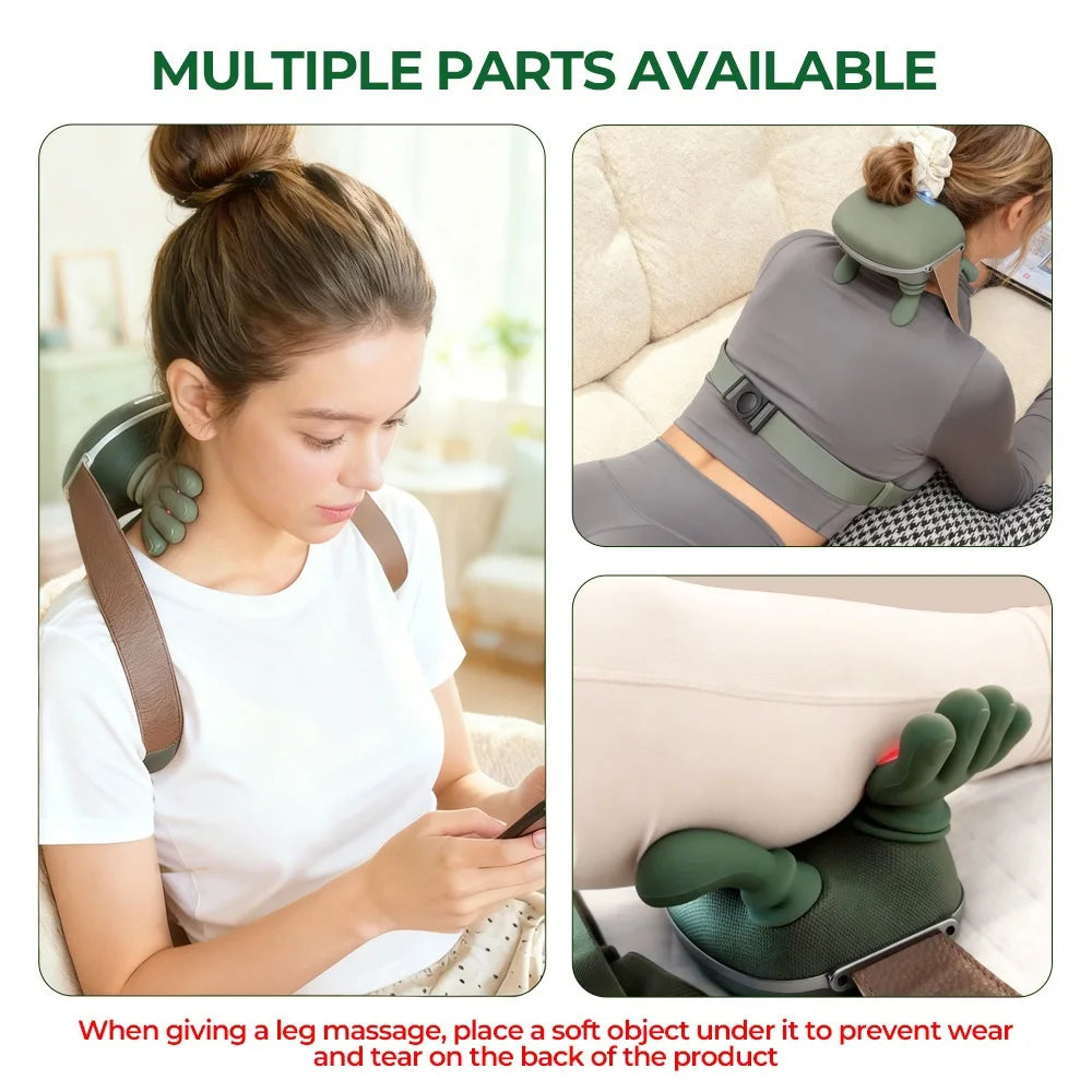 Bionic Finger Neck Shoulder Massager Wireless Neck Cervical Trapezius Kneading Massage Shawl Brushless Motor Neck masajeador Makeup art