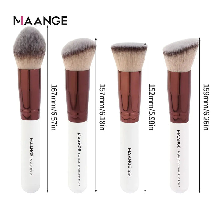 MAANGE 4Pcs Makeup Brushes with Case Foundation Concealer Powder Makeup Brush Soft Dense Bristles Big Cosmetic Brushes Beauty Makeup art