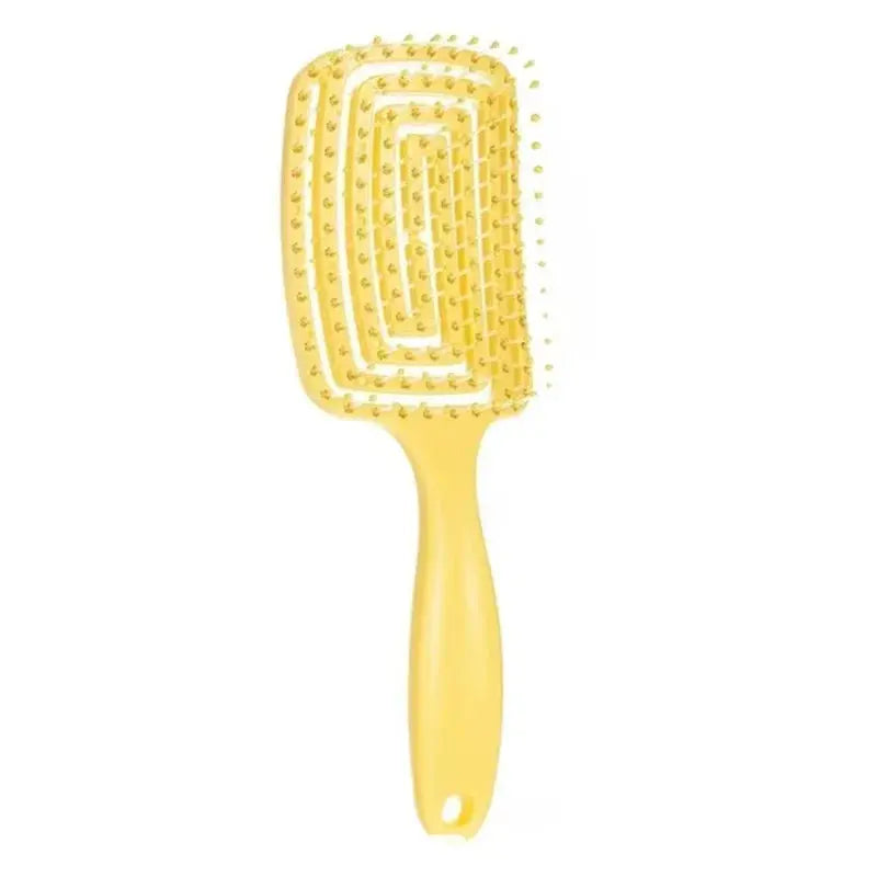 1Pcs Elastic Massage Comb Hollow Out Hair Brush Scalp Massage Combs Hair Styling Detangler Fast Blow Drying Detangling Tool Makeup art