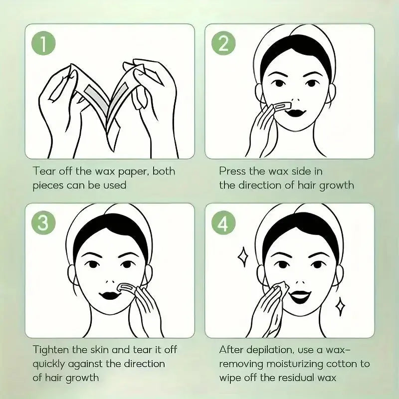 10/20/30/50 Pcs Depilatory Wax Strips For Hair Removal Wax Paper Cold Wax Strips Paper For Face Neck Arm Leg Body Beauty Tools Makeup art