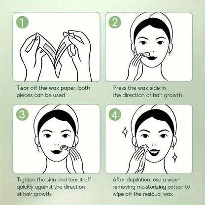 10/20/30/50 Pcs Depilatory Wax Strips For Hair Removal Wax Paper Cold Wax Strips Paper For Face Neck Arm Leg Body Beauty Tools Makeup art