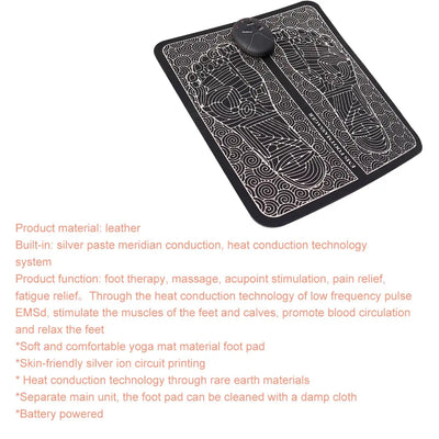Electric Massage Sole Pad Relieve Sore Feet Leg Cramps Pulse Sole Massager EMS Foot Massager Pad Improve Blood Circulation Makeup art