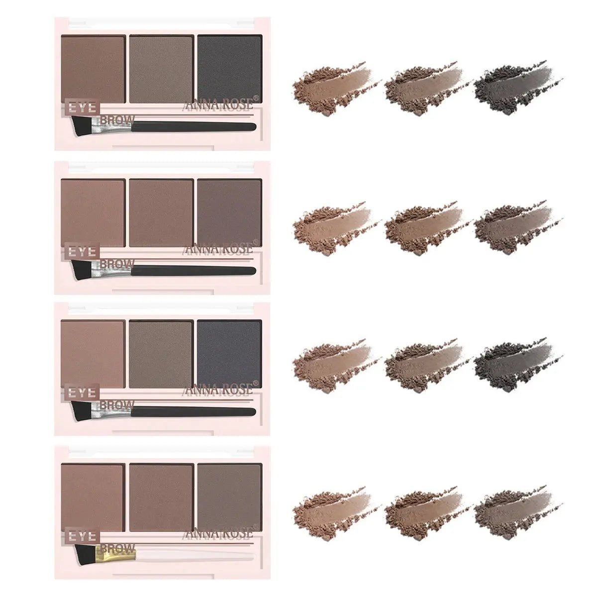 Three-color eyebrow powder shadow three-dimensional eyebrow shape waterproof and sweat-proof natural long-lasting eyebrow powder Makeup art