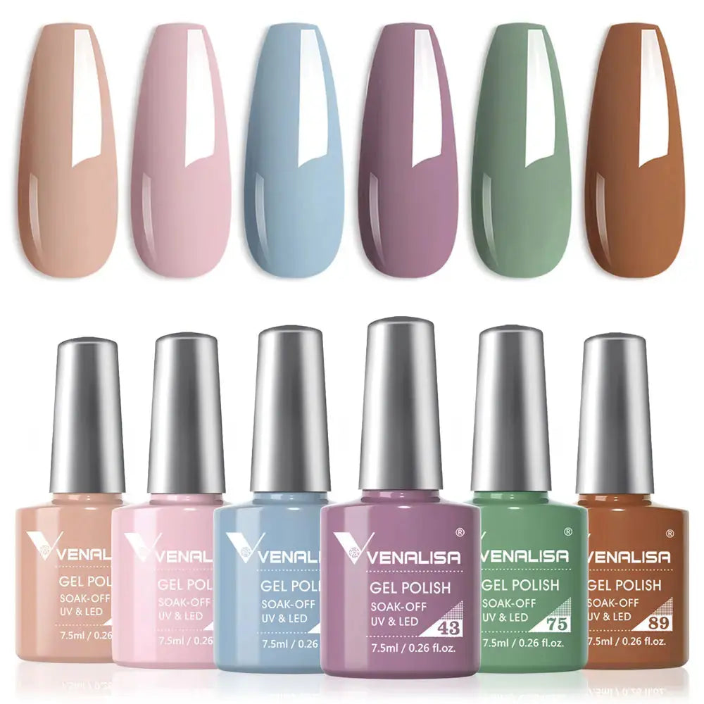 VENALISA 7.5ml Nail Gel Polish VIP5 HEMA Free Semi Permanent Soak off UV LED Nail Gel Varnish Full Coverage Nail Gel Lacquer Makeup art