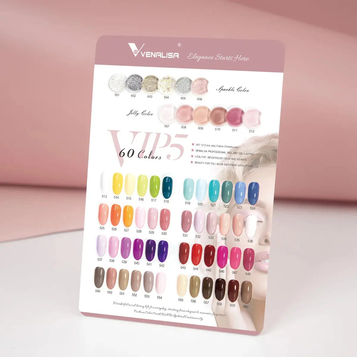 VENALISA 7.5ml Nail Gel Polish VIP5 HEMA Free Semi Permanent Soak off UV LED Nail Gel Varnish Full Coverage Nail Gel Lacquer Makeup art