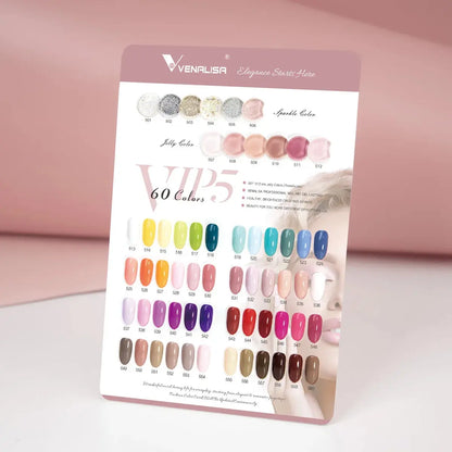 VENALISA 7.5ml Nail Gel Polish VIP5 HEMA Free Semi Permanent Soak off UV LED Nail Gel Varnish Full Coverage Nail Gel Lacquer Makeup art