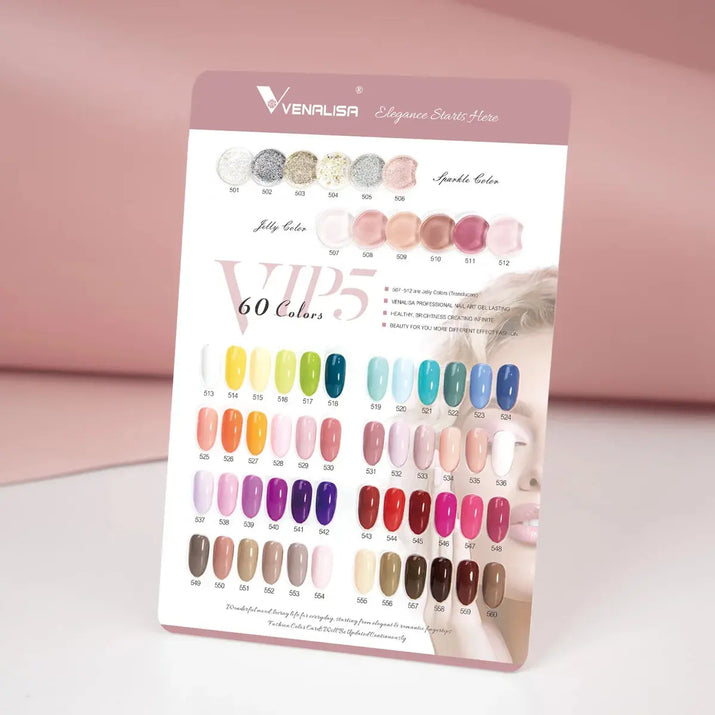 VENALISA 7.5ml Nail Gel Polish VIP5 HEMA Free Semi Permanent Soak off UV LED Nail Gel Varnish Full Coverage Nail Gel Lacquer Makeup art