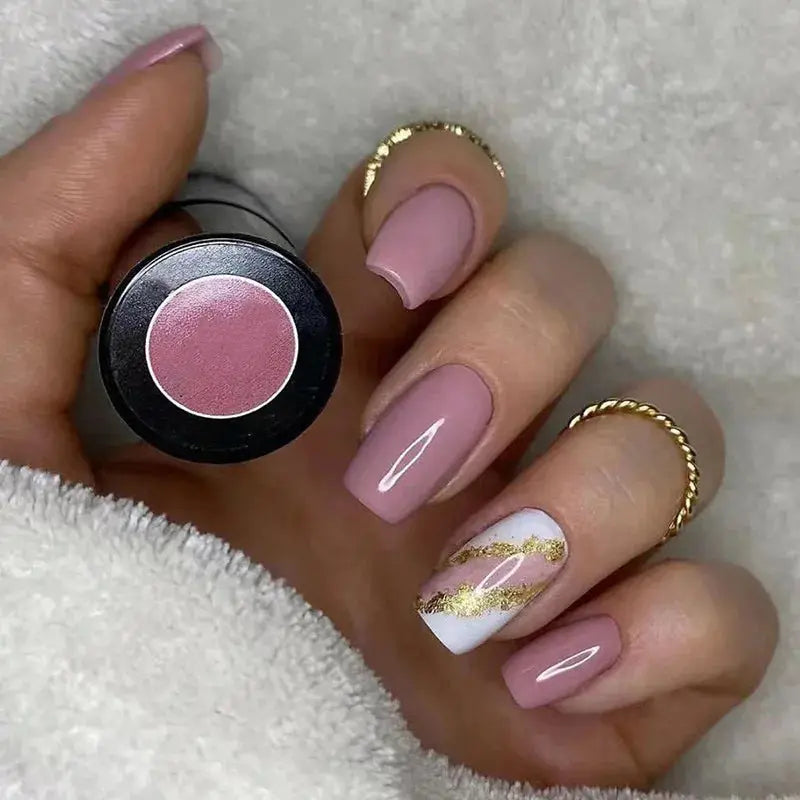 24pcs Blue Love Design Press on Nails Simple 3D Fashion Valentine’s Day Short Ballet False Nails Datachable Square Fake Nail Set Makeup art