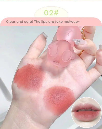 Gege Bear Rabbit Lip Glaze, Matte Velvet Lip Clay Long-lasting Color Non-drying Lipstick Makeup art