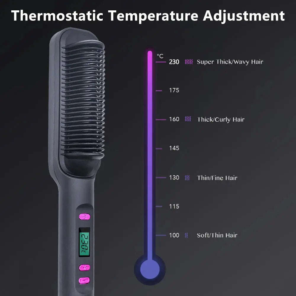 Electric Hot Comb Multifunctional Straight Hair Straightener Comb Negative Ion Anti-Scalding Styling Tool Straightening Brush Makeup art
