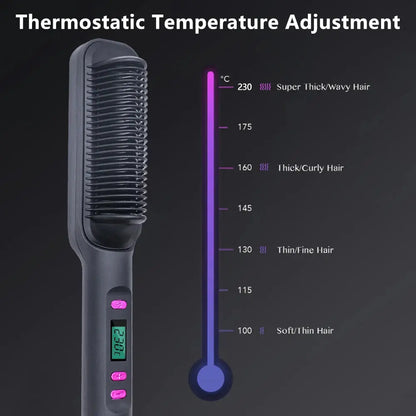 Electric Hot Comb Multifunctional Straight Hair Straightener Comb Negative Ion Anti-Scalding Styling Tool Straightening Brush Makeup art