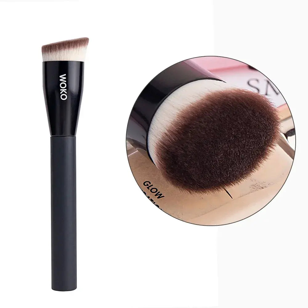 Flat Top Foundation Makeup Brushes Flat Angled Synthetic Hair Face Contour Foundation Liquid Cream Bronzer Buffing Makeup Tool Makeup art