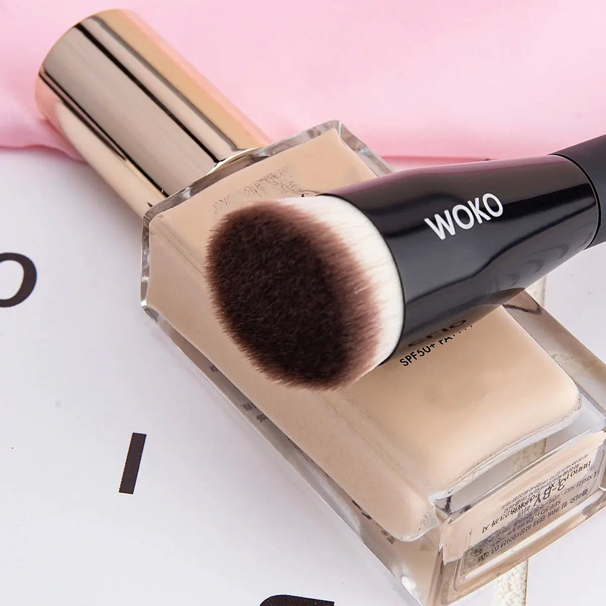 Flat Top Foundation Makeup Brushes Flat Angled Synthetic Hair Face Contour Foundation Liquid Cream Bronzer Buffing Makeup Tool Makeup art