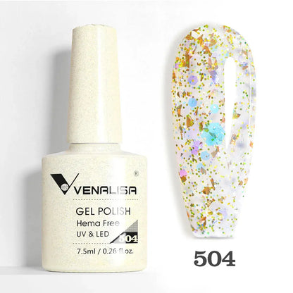VENALISA 7.5ml Nail Gel Polish VIP5 HEMA Free Semi Permanent Soak off UV LED Nail Gel Varnish Full Coverage Nail Gel Lacquer Makeup art