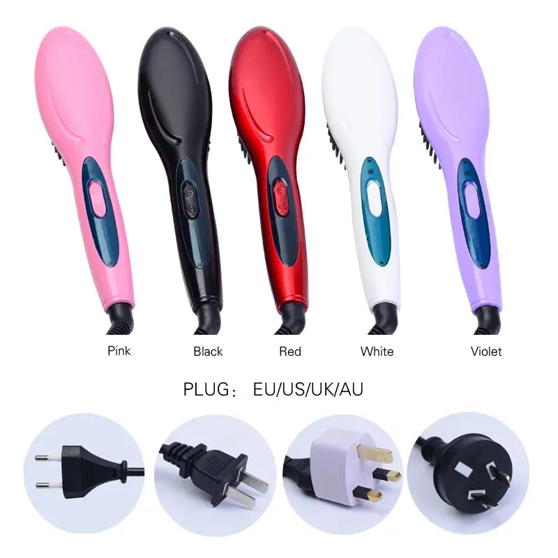 New Professional Electric Hair Straightener Comb Hair Brush Straightening Irons EU/ US/ UK/AU Plug Makeup art