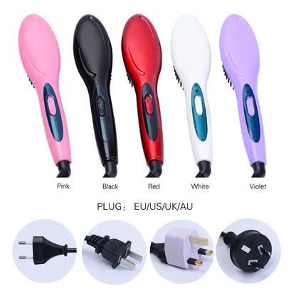 New Professional Electric Hair Straightener Comb Hair Brush Straightening Irons EU/ US/ UK/AU Plug Makeup art
