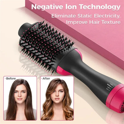 Women Hair Dryer Brush Hair Dryer Straightener Curler Massager 4 In 1 Rapid Warming One Step Volumizer Hot-Air Hair Brushes Makeup art