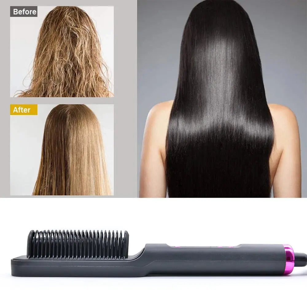 Electric Hot Comb Multifunctional Straight Hair Straightener Comb Negative Ion Anti-Scalding Styling Tool Straightening Brush Makeup art