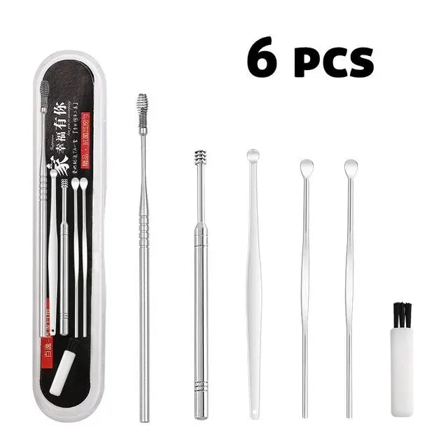 6PCS Stainless Steel Ear Cleaner Set